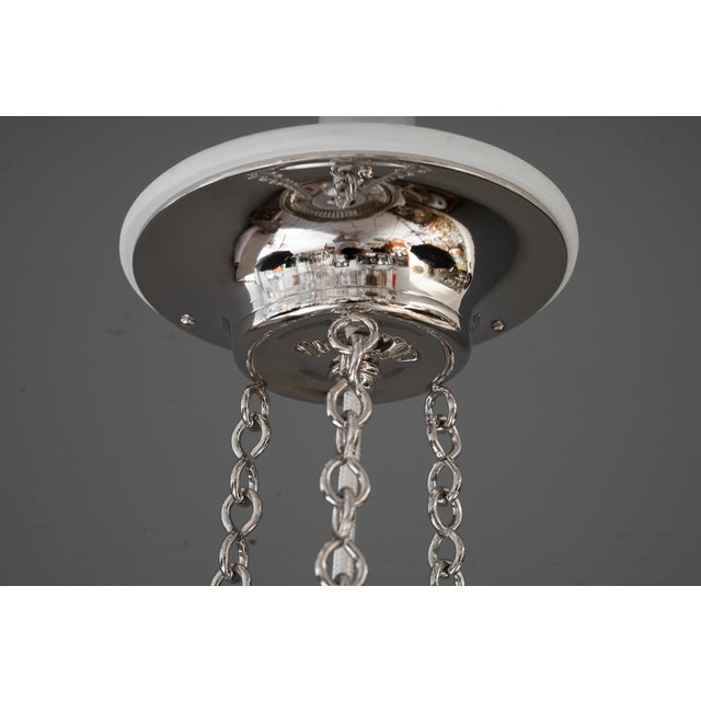 Vintage Nickel-Plated Ceiling Lamps with Glass Sticks, 1920, Set of 2 For Sale - Image 14 of 16