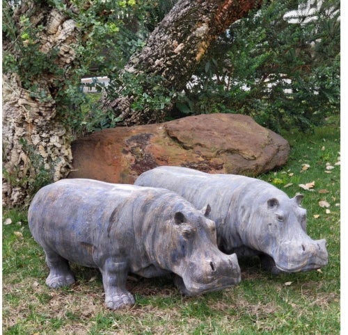 Large Terracotta Hippopotamus, 1950s Sculpture