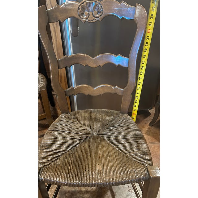 French Provincial Ladder-Back Dining Chairs - Set of 6 For Sale - Image 4 of 7