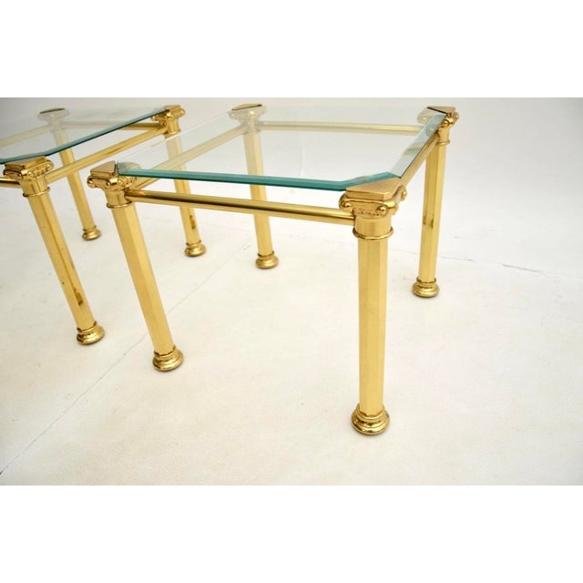 Metal Vintage French Brass Side Tables, 1970s, Set of 2 For Sale - Image 7 of 8