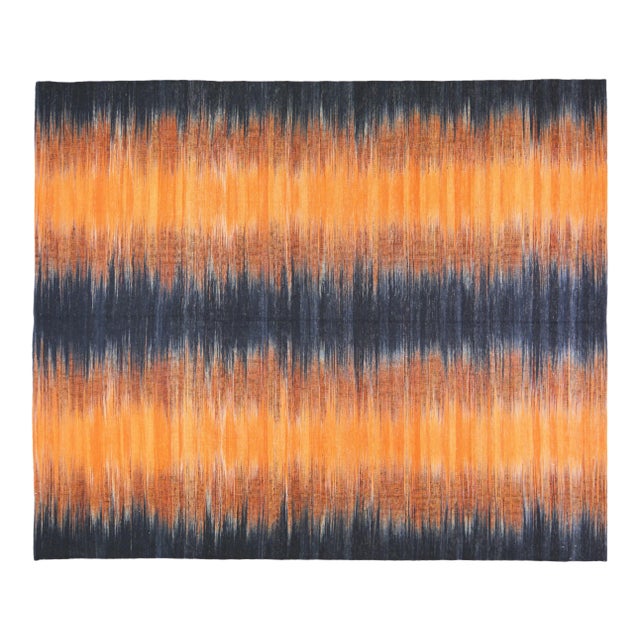 Vintage Mazandaran Natural Color Hand Made Organic Wool Tribal Kilim,8'2"X9'9" For Sale
