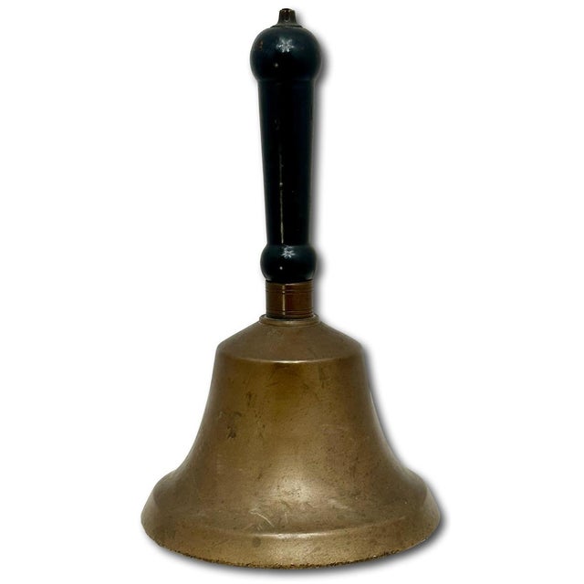 Very Large Size Authentic Antique Late 19th Century American Brass Schoolhouse Bell - 11 Inches Tall For Sale - Image 14 of 18