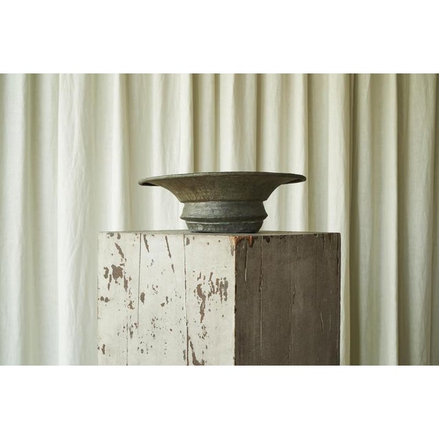 Antique Wabi Sabi Centerpiece in Verdigris Patinated Copper, 1890s For Sale - Image 3 of 11