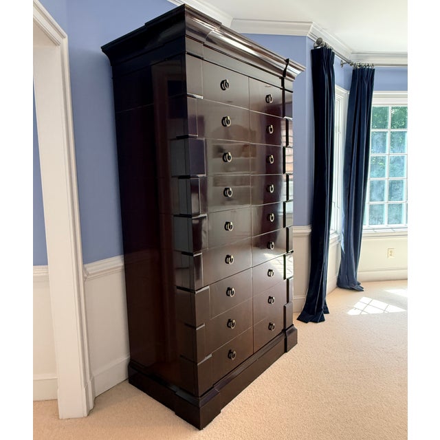 Thomas Pheasant for Baker Flame Mahogany Armoire For Sale - Image 9 of 12