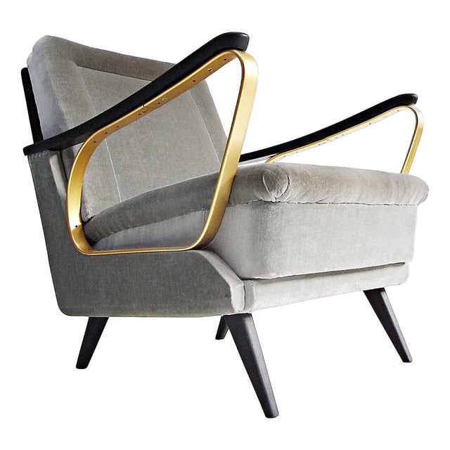 Carlo Armchair in Velvet with Spring Core Cushions For Sale