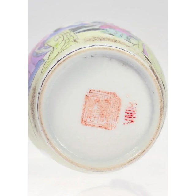 Ceramic Vintage Chinese Export Eggshell Porcelain Vase For Sale - Image 7 of 12