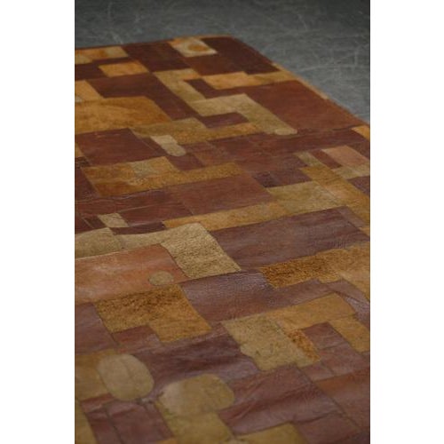 Handcrafted Leather Rug, 1960s For Sale - Image 6 of 12