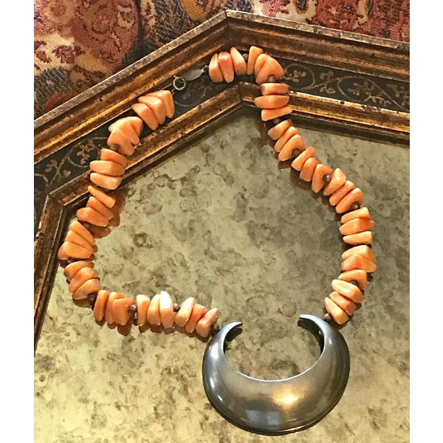 Wonderful necklace from coveted jewelry designer and Coty Award winner Alexis Kirk...coral resin stones plus a pewter...