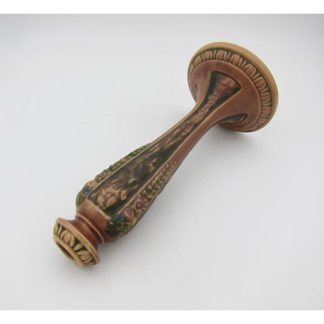 1920s Roseville Florentine Arts and Crafts Candle Holder Pair, 1924 For Sale - Image 5 of 9