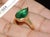 Gia Certified 5.25ct Natural Emerald Sculptural Bezel Solid 18k Gold Ring, Size 5.25 For Sale - Image 11 of 16