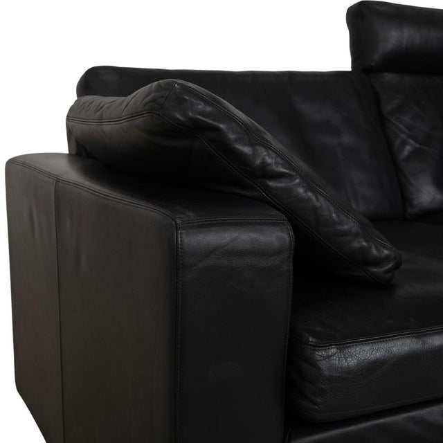 Two-Seater Sofa in Black Leather with Headrest from Cor For Sale - Image 6 of 17