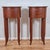 2000s Petite Oval Cherry & Burl Wood Inlay Traditional Side Tables Nightstands W/ Single Drawers, a Pair For Sale - Image 9 of 12