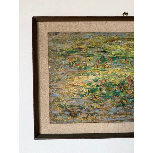 1960s 1960’s Ned Fleishman Expressionist Abstract Oil Painting on Masonite Painting – Framed For Sale - Image 5 of 11