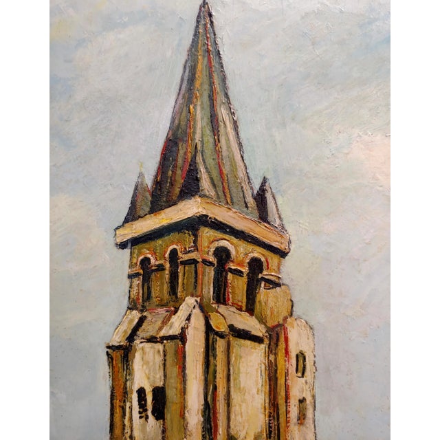 1910s Elise Maclet -Saint-Germain-Des-Prés, Paris Oldest Church-Oil Painting For Sale - Image 5 of 10