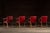 Late 20th Century Late 20th Century Set of Four Tufted Leather Bankers Chairs in Red For Sale - Image 5 of 17