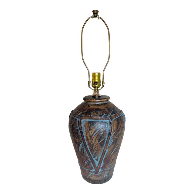 1990s Postmodern Ceramic Lamp Brutalist Style by Elite Lighting For Sale