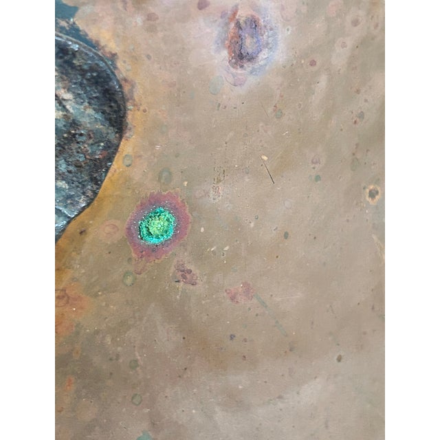 Large Farmhouse Kitchen Vessel - Hand-Hammered Copper Cauldron With Forged Iron Handles - 19th Century For Sale - Image 9 of 16