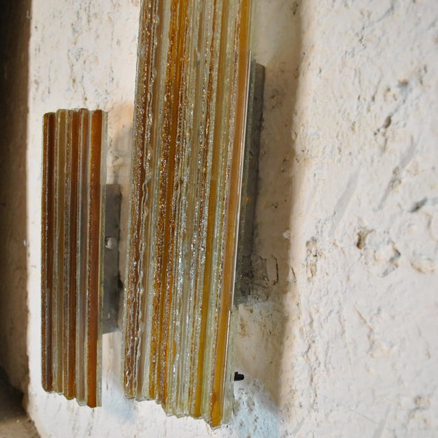 Lamps in Worked Glass from Poliarte, 1960s, Set of 2 For Sale - Image 6 of 10