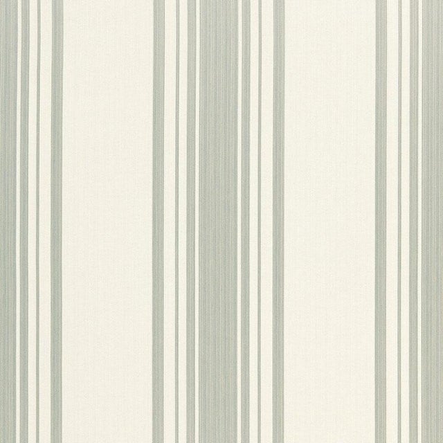 Sample - Schumacher Carnegie Cotton Stripe Fabric in Nickel For Sale