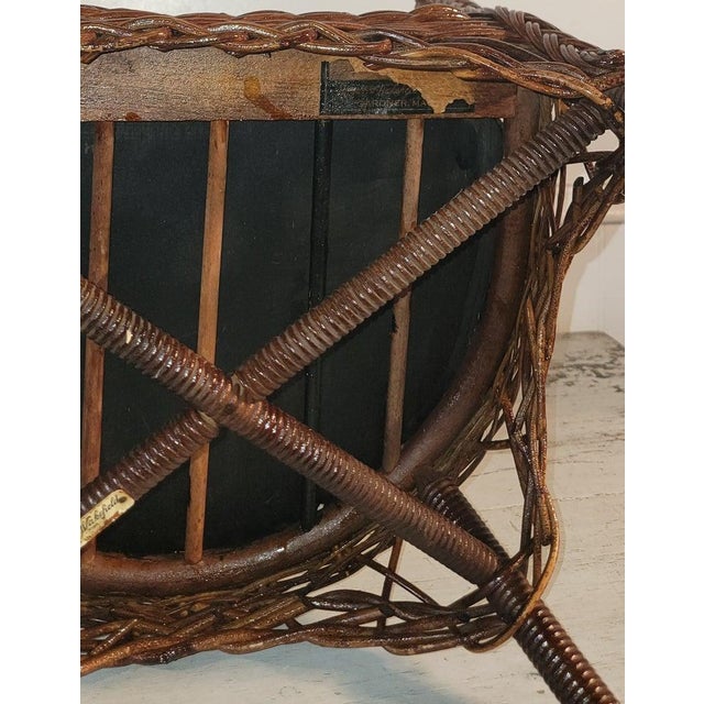 1940s 1940s Heywood Wakerfield Wicker Set of Four Childrens Chairs and Table Set, 4 Pieces For Sale - Image 5 of 15