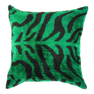 Contemporary Decorative Accent Handmade Ikat Pillow For Sale