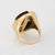 70s Vintage Onyx Diamond Large Cocktail Ring 18k Yellow Gold 7.25 Oval Jewelry For Sale - Image 4 of 6