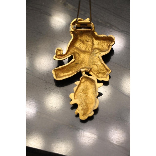 Brooch in Gilt Bronze by Line Vautrin, 1950s For Sale - Image 6 of 8
