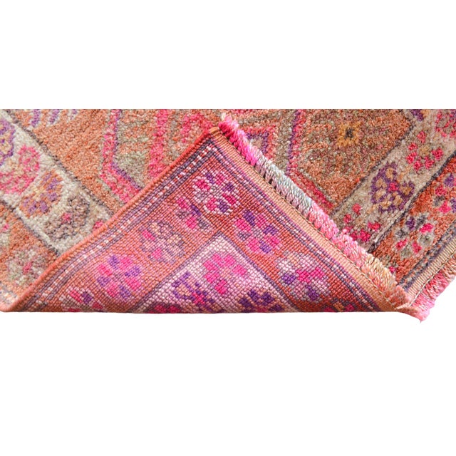 Hand-Knotted Turkish Runner Rug. Extra Long Hallway Rug Stair Runner - 2′7″ × 16′ For Sale - Image 14 of 15