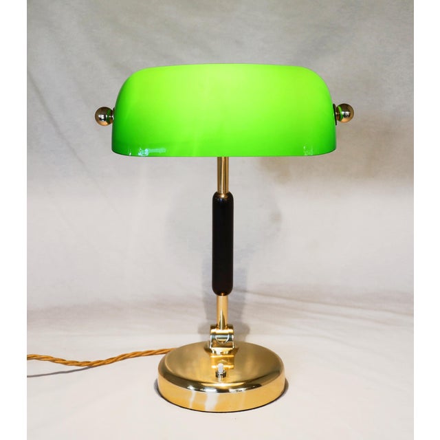 1920s Brass and Glass Office Lamp, 1920s For Sale - Image 5 of 15