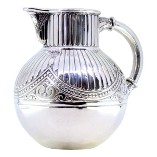Fluted Silver Wine Jug For Sale