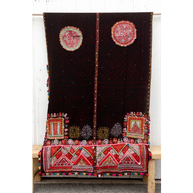 Black Mid-Century Black Tribal Indian Textile For Sale - Image 8 of 8