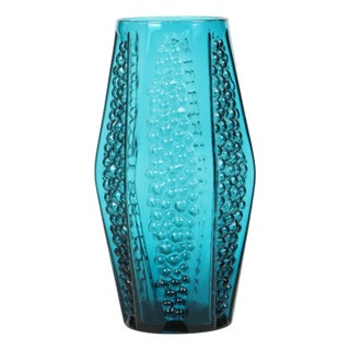 Vintage Blue Bubble Vase by Stolle Nieman, 1970s For Sale