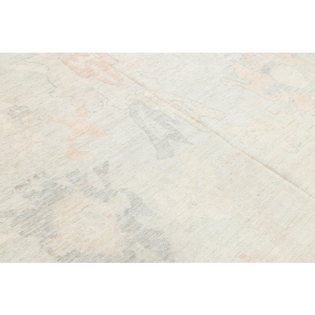 Soft Pastel Modern Oushak Style Hand-Knotted Wool Area Rug 12x15 For Sale - Image 11 of 11