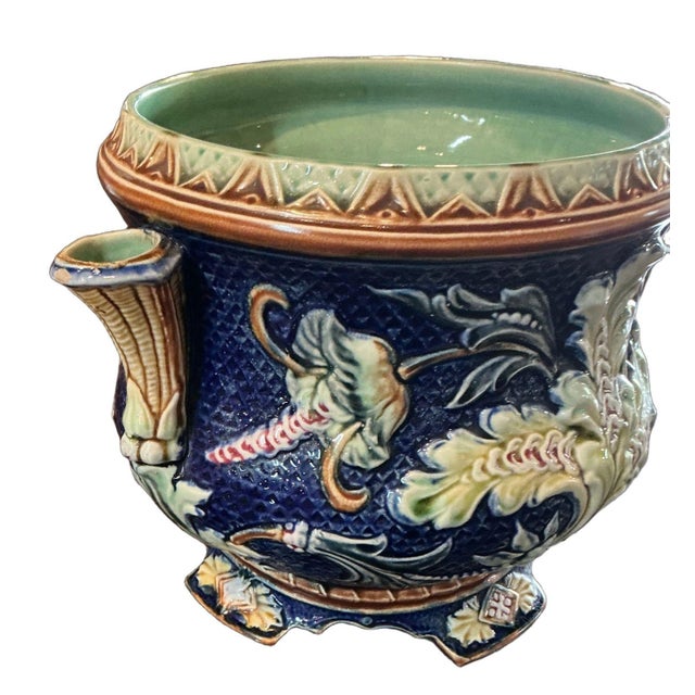 Art Nouveau Belgian Majolica Cache Pots Circa 1900 For Sale - Image 3 of 13