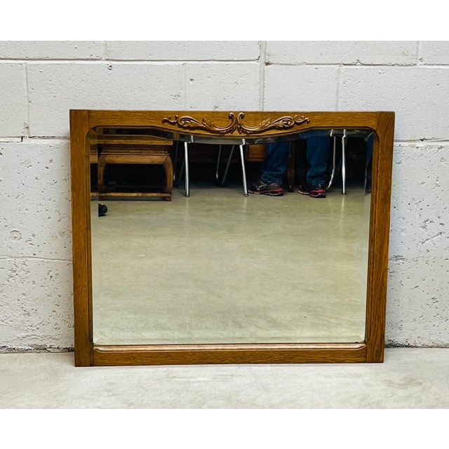 Vintage 1930s Quarter Sawn Oak Frame Wall Mirror Chairish