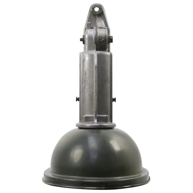 Vintage French Industrial Black Enamel Factory Wall Light For Sale - Image 4 of 7