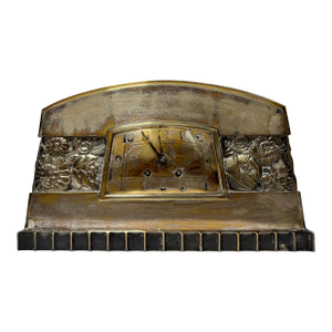 French Art Deco Silvered Bronze Mantel Clock by C. Terras, 1925
