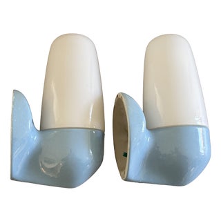 Model 6067 Sconces in Ceramic by Wilhelm Wagenfeld for Lindner, 1958, Set of 2 For Sale
