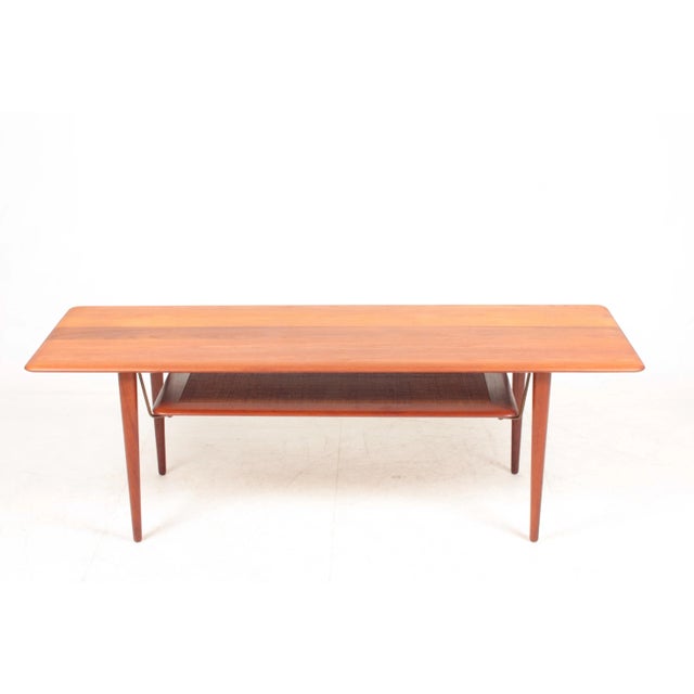 Midcentury Low Table in Solid Teak and Cane by White & Mølgaard, Made in Denmark From France & Søn / France & Daverkosen For Sale - Image 6 of 11