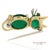 Green Mid 20th Century 18k 750 Solid Yellow Gold Natural Ruby Eyes & Green Gemstones Cat Pin Brooch For Sale - Image 8 of 12