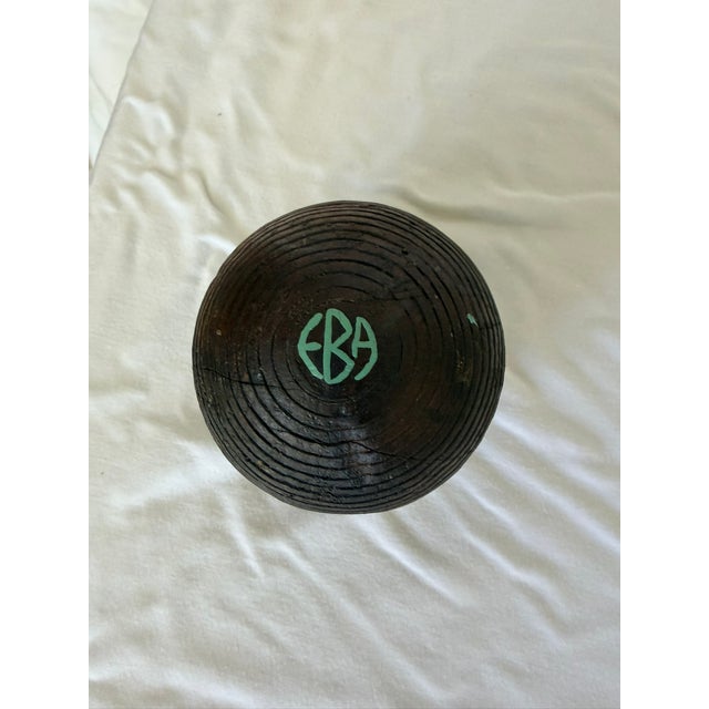 Vintage Nantucket Painted Wooden Lawn Bowling Ball For Sale - Image 4 of 5