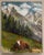 Impressionist "Cow in the Swiss Alps", Original Oil Painting, by Van Ness For Sale - Image 3 of 9