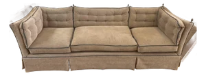 20th Century English Knole Style Sofa With Tufted Upholstery and Finials