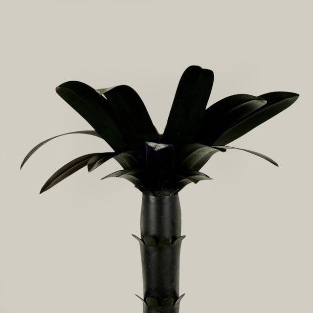 Pair of Vintage Italian Tole Chinoiserie Palm Tree Wall Sconces For Sale - Image 11 of 15