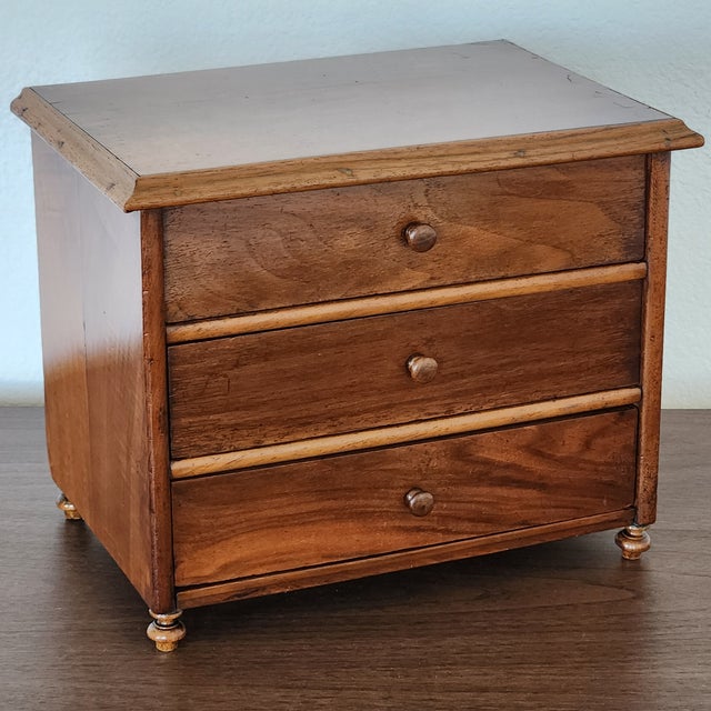 Vintage or Antique Miniature Chest in Walnut For Sale - Image 16 of 18