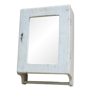 Antique Country Farmhouse Wall Mirror Bathroom Medicine Cabinet W/ Towel Bar
