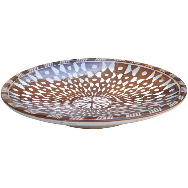 Late 19th Century Handmade Moroccan Judaical Ceramic Decorative Plate For Sale In New York - Image 6 of 8