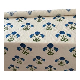 Schumacher-“Saranda Flower Embroidery “ Linen Fabric – 2 1/2 Yards on Original Bolt For Sale