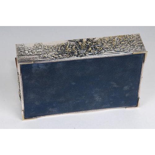 Antique Continental Silverplate Covered Village Scene Motif Rectangular Box For Sale - Image 11 of 12