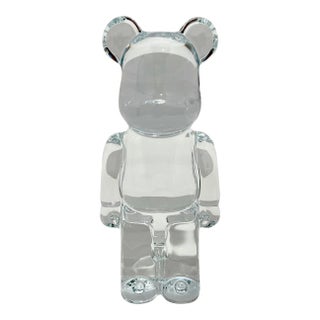 Baccarat Be@rbrick Clear Crystal Figurine Created in Collaboration With Japanese Brand Medicom For Sale